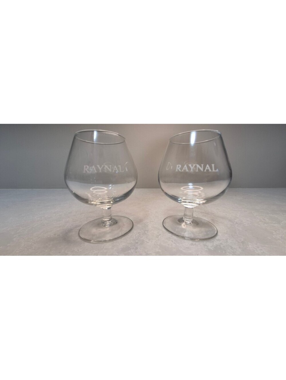 Vintage Raynal Brandy Snifters Arcoroc France Short Stemmed Set of 2